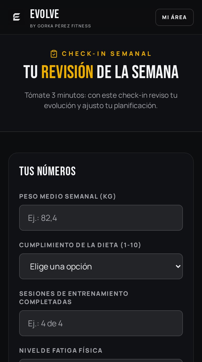 Captura real de EVOLVE: tu seguimiento (cuenta de ejemplo)